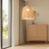 Maxbell Retro Pendant Light Handmade Rattan Lampshade Rustic for Hotel Dining Room StyleA 45CM