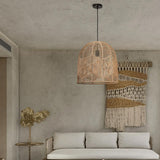 Maxbell Retro Pendant Light Handmade Rattan Lampshade Rustic for Hotel Dining Room StyleA 45CM