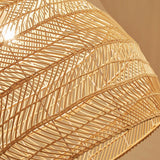 Maxbell Retro Pendant Light Handmade Rattan Lampshade Rustic for Hotel Dining Room StyleB 35CM