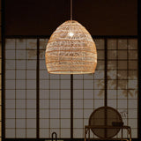 Maxbell Retro Pendant Light Handmade Rattan Lampshade Rustic for Hotel Dining Room StyleB 35CM
