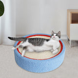 Maxbell Sisal Cat Scratcher Bed Furniture Protection Nonslip Bottom Sleeping Nest White Blue