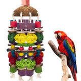 Maxbell Parrot Toys Wooden Bird Foraging Chewing Toy for Parakeets Finches Cockatoos