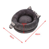 Maxbell Round Warm Bed Sleeping Dog House Kennel Puppy Cushion Pad Kitten Basket L Gray