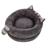 Maxbell Round Warm Bed Sleeping Dog House Kennel Puppy Cushion Pad Kitten Basket L Gray