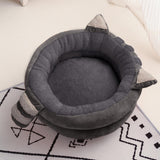 Maxbell Round Warm Bed Sleeping Dog House Kennel Puppy Cushion Pad Kitten Basket L Gray