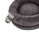 Maxbell Round Warm Bed Sleeping Dog House Kennel Puppy Cushion Pad Kitten Basket L Gray