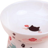 Maxbell Elevated Cat Food Bowl Water Bowl Feeding Drinking Ceramic Raised Pet Feeder 65mmx105mmx90mm
