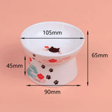 Maxbell Elevated Cat Food Bowl Water Bowl Feeding Drinking Ceramic Raised Pet Feeder 65mmx105mmx90mm