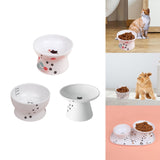 Maxbell Elevated Cat Food Bowl Water Bowl Feeding Drinking Ceramic Raised Pet Feeder 65mmx105mmx90mm