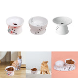 Maxbell Elevated Cat Food Bowl Water Bowl Feeding Drinking Ceramic Raised Pet Feeder 65mmx105mmx90mm