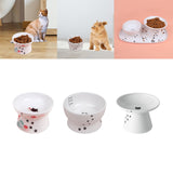 Maxbell Elevated Cat Food Bowl Water Bowl Feeding Drinking Ceramic Raised Pet Feeder 65mmx105mmx90mm