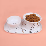 Maxbell Elevated Cat Food Bowl Water Bowl Feeding Drinking Ceramic Raised Pet Feeder 65mmx105mmx90mm