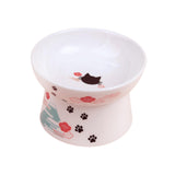 Maxbell Elevated Cat Food Bowl Water Bowl Feeding Drinking Ceramic Raised Pet Feeder 65mmx105mmx90mm