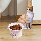 Maxbell Elevated Cat Food Bowl Water Bowl Feeding Drinking Ceramic Raised Pet Feeder 65mmx105mmx90mm
