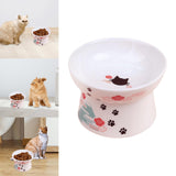 Maxbell Elevated Cat Food Bowl Water Bowl Feeding Drinking Ceramic Raised Pet Feeder 65mmx105mmx90mm