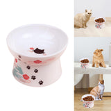 Maxbell Elevated Cat Food Bowl Water Bowl Feeding Drinking Ceramic Raised Pet Feeder 65mmx105mmx90mm