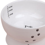 Maxbell Elevated Cat Food Bowl Water Bowl Feeding Drinking Ceramic Raised Pet Feeder 75mmx125mmx105mm