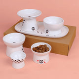 Maxbell Elevated Cat Food Bowl Water Bowl Feeding Drinking Ceramic Raised Pet Feeder 75mmx125mmx105mm