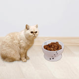 Maxbell Elevated Cat Food Bowl Water Bowl Feeding Drinking Ceramic Raised Pet Feeder 75mmx125mmx105mm