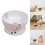 Maxbell Elevated Cat Food Bowl Water Bowl Feeding Drinking Ceramic Raised Pet Feeder 75mmx125mmx105mm