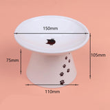 Maxbell Elevated Cat Food Bowl Water Bowl Feeding Drinking Ceramic Raised Pet Feeder 105mmx150mmx110mm