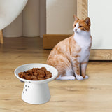 Maxbell Elevated Cat Food Bowl Water Bowl Feeding Drinking Ceramic Raised Pet Feeder 105mmx150mmx110mm