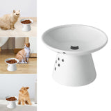 Maxbell Elevated Cat Food Bowl Water Bowl Feeding Drinking Ceramic Raised Pet Feeder 105mmx150mmx110mm