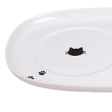 Maxbell Cat Food Bowl Plate Drinking for Small Dog Ceramic Raised Pet Feeder Tray