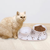 Maxbell Cat Food Bowl Plate Drinking for Small Dog Ceramic Raised Pet Feeder Tray