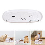 Maxbell Cat Food Bowl Plate Drinking for Small Dog Ceramic Raised Pet Feeder Tray