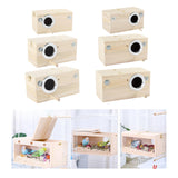 Maxbell Wood Parrot Nest Birds Breeding Box Parrot Hatching House with Perch Durable S Left Opening