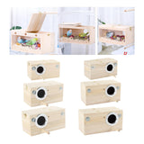 Maxbell Wood Parrot Nest Birds Breeding Box Parrot Hatching House with Perch Durable S Left Opening