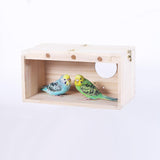 Maxbell Wood Parrot Nest Birds Breeding Box Parrot Hatching House with Perch Durable S Left Opening