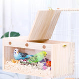 Maxbell Wood Parrot Nest Birds Breeding Box Parrot Hatching House with Perch Durable S Left Opening