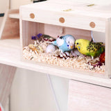 Maxbell Wood Parrot Nest Birds Breeding Box Parrot Hatching House with Perch Durable S Left Opening