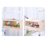 Maxbell Wood Parrot Nest Birds Breeding Box Parrot Hatching House with Perch Durable S Left Opening