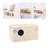 Maxbell Wood Parrot Nest Birds Breeding Box Parrot Hatching House with Perch Durable S Left Opening