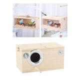 Maxbell Wood Parrot Nest Birds Breeding Box Parrot Hatching House with Perch Durable S Left Opening