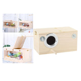 Maxbell Wood Parrot Nest Birds Breeding Box Parrot Hatching House with Perch Durable S Left Opening