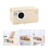 Maxbell Wood Parrot Nest Birds Breeding Box Parrot Hatching House with Perch Durable S Left Opening