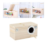 Maxbell Wood Parrot Nest Birds Breeding Box Parrot Hatching House with Perch Durable S Right Opening