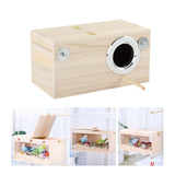 Maxbell Wood Parrot Nest Birds Breeding Box Parrot Hatching House with Perch Durable S Right Opening