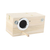 Maxbell Wood Parrot Nest Birds Breeding Box Parrot Hatching House with Perch Durable M Left Opening