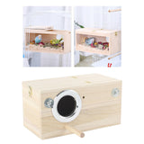 Maxbell Wood Parrot Nest Birds Breeding Box Parrot Hatching House with Perch Durable M Left Opening