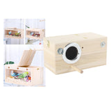 Maxbell Wood Parrot Nest Birds Breeding Box Parrot Hatching House with Perch Durable M Left Opening