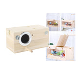 Maxbell Wood Parrot Nest Birds Breeding Box Parrot Hatching House with Perch Durable M Left Opening