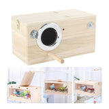 Maxbell Wood Parrot Nest Birds Breeding Box Parrot Hatching House with Perch Durable M Left Opening