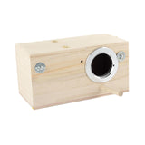 Maxbell Wood Parrot Nest Birds Breeding Box Parrot Hatching House with Perch Durable M Right Opening