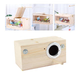 Maxbell Wood Parrot Nest Birds Breeding Box Parrot Hatching House with Perch Durable M Right Opening