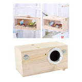 Maxbell Wood Parrot Nest Birds Breeding Box Parrot Hatching House with Perch Durable M Right Opening